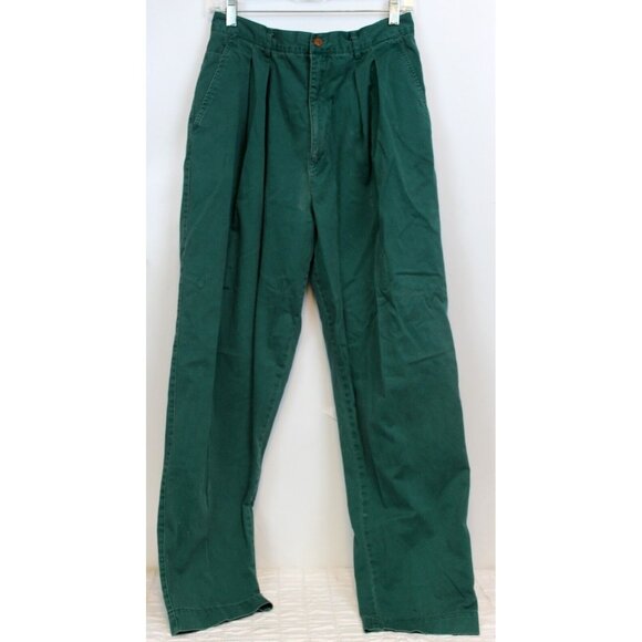 VTG 80s Gap Green Khaki Pants sz 12 Classic Fit Pockets Pleated Front Straight - Picture 1 of 6